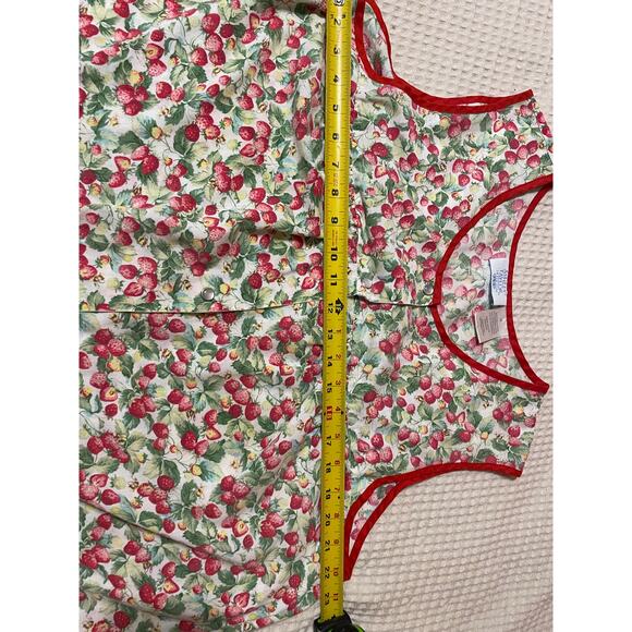Ashley Taylor Intimates Plus Strawberry Print Button Up Mumu Nightgown Size 1X - Picture 6 of 14